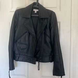 Topshop Sky Leather Biker Jacket